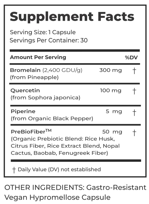 NATURAL SCIENTIFIC Organic Quercetin with Bromelain - Vegan Supplement - from Organic Pineapple and Sophora Japonica - Non-GMO, Gluten-Free - 30 Capsules - Premium Dietary Supplement