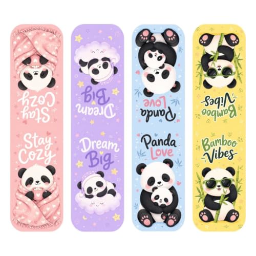 Image of Zesta Magnetic Bookmark | Aesthetic Book Mark for Reading | Cute Anime Bookmarks for Kids, Students | Book Accessories for Novels, Gifts for Readers (Panda New, Medium (9X2.5 Cms))