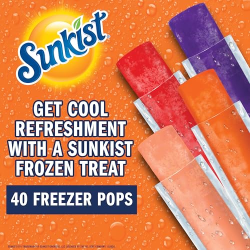 Image of Sunkist Freezer Pops Variety Pack, Fruit Flavored Ice Pops, 40 Count