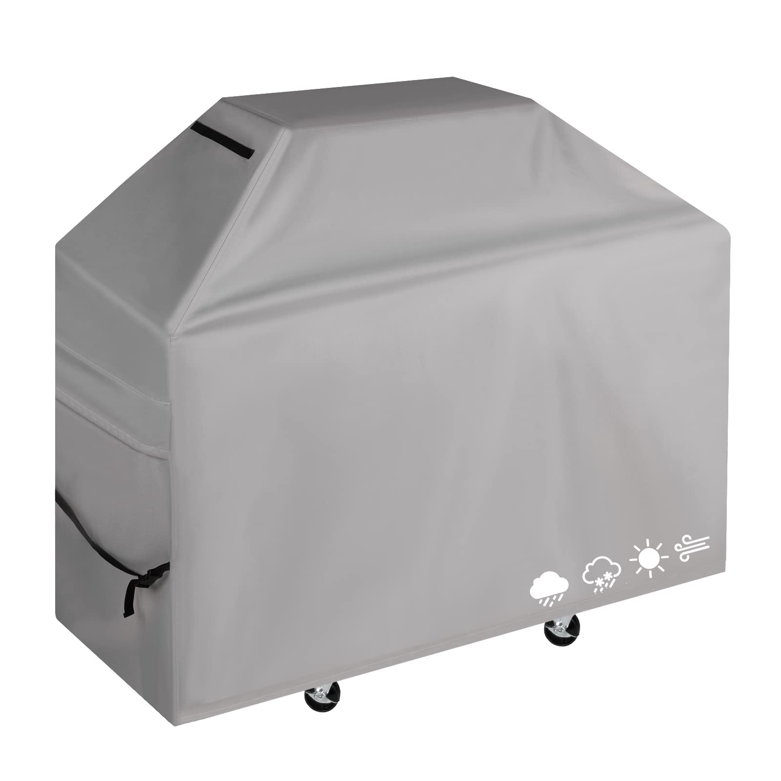 Grill Cover, BBQ Cover 58 Inch, 600D Heavy Duty Waterproof Anti-UV Material BBQ Gas Grill Cover, Fade & Wind Resistant for Weber Char-Broil Nexgrill Grills and More (58'' x 24'' x 47'', Grey)