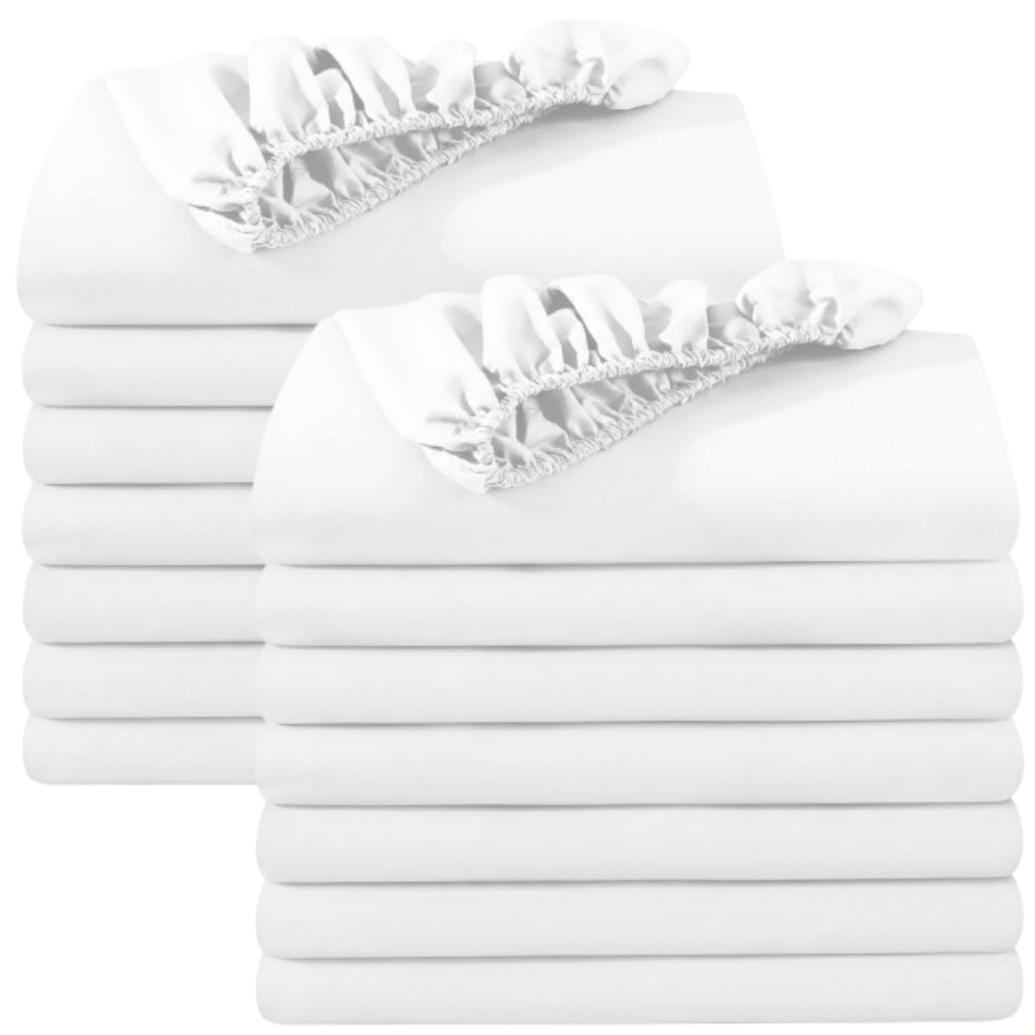 BedLooms Super King Fitted Sheet 16 Pack – White (180x200cm) up to 25cm Deep Bed Sheets