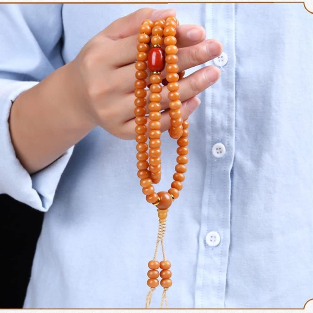 Braccialetti di rosari, Braccialetti con Perline di radice Bodhi stagionato Giallo(Wit)