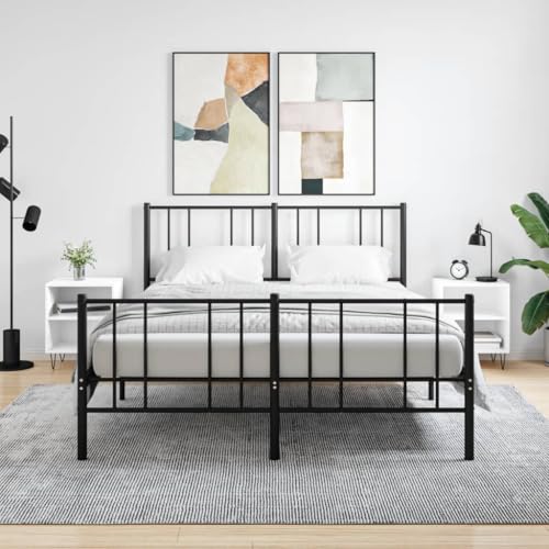 Table de Nuit en Bois d'Ingénierie Blanc avec 2 Compartiments - 3
