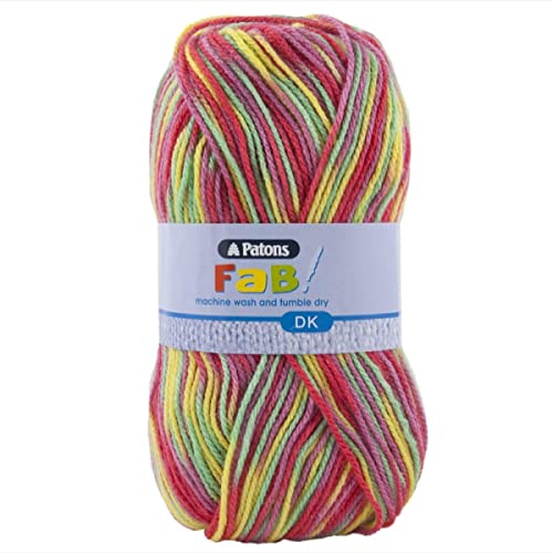 Patons Fab DK Kitting/Crochet Yarn Double Knitting Wool 100g Balls and 100% Acrylic Machine Washable & Tumble Dry Yarn