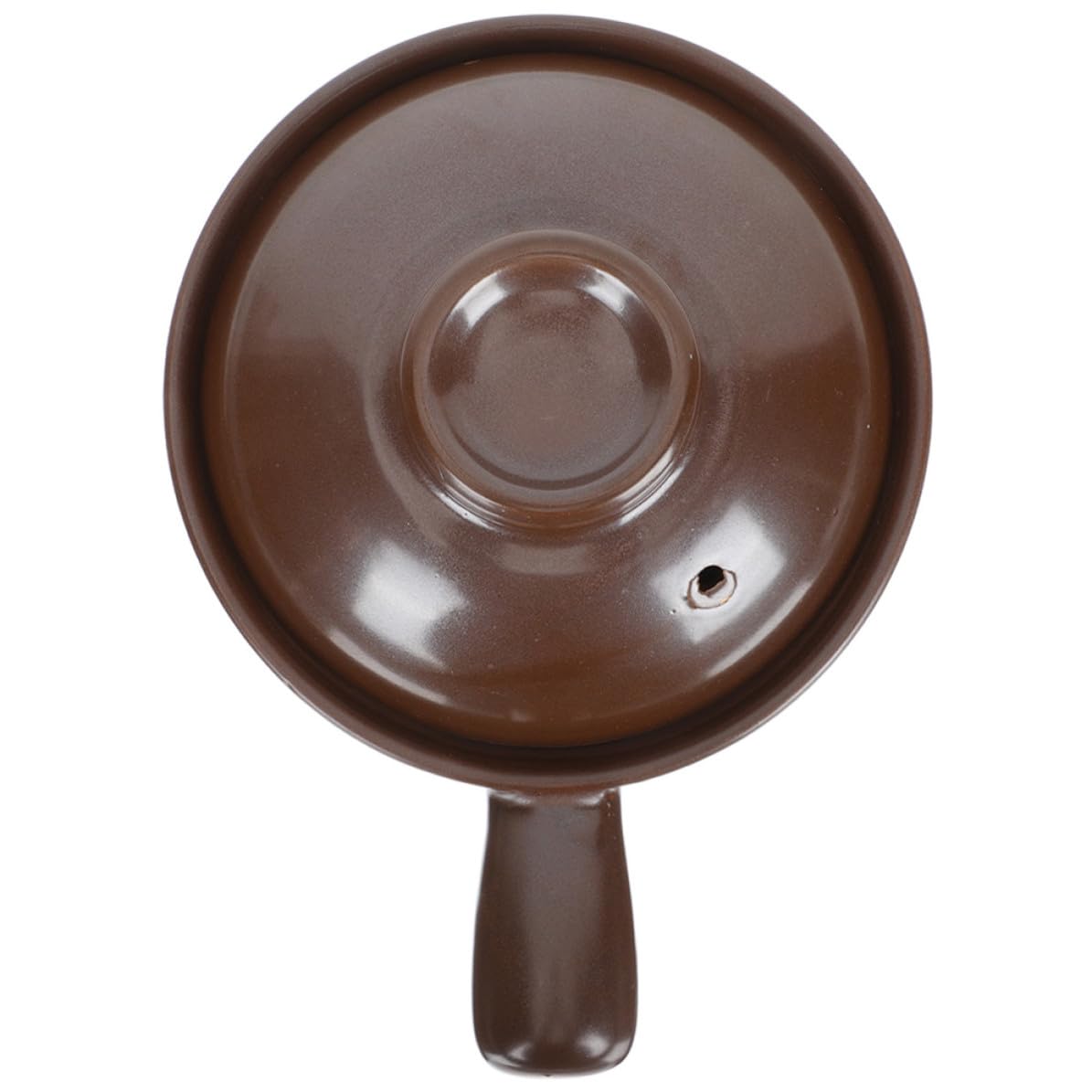 DECHOUS Cazuela de Barro Resistente a Altas Temperaturas para Cocinar Doméstica de 950ml Asa Lateral y Tapa Ventilación para Uso en Casa o Tienda de Alimentos
