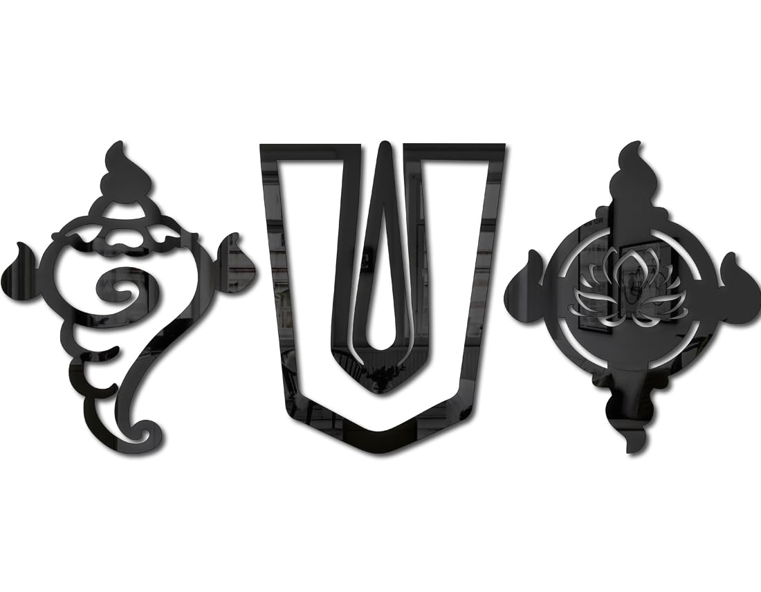 Bikri Kendra - shanku Chakra Namah Mirror Stickers for Wall, Acrylic Mirror, Wall Mirror, 3D Stickers, Tirupati Balaji ji shanku Chakra Namah Wall Stickers for Room Hall Home and Office (Black) (B0CKN7T1RZ) Amazon Price History, Amazon Price Tracker