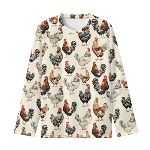 Image of Renewold Boys Girls Tees Kids T-Shirt Long Sleeve Crewneck T Shirts Casual Athletic Tops Clothing for Home School Travel