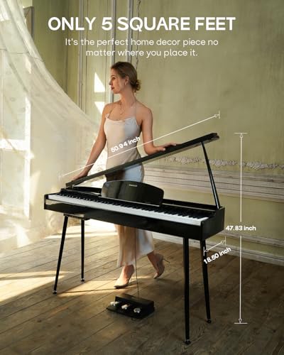 Starfavor REVERIE Grand Digital Piano,88 Keys Weighted Hammer Action Keyboard Piano, Home Electric Piano Keyboard for Beginner, piano 88 keys with Bluetooth, USB-MIDI, 4 Speakers