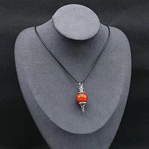 Miniatura 2 de Collar de cristal de cornalina real para mujer, piedras preciosas en bruto y curativas para los chakras, dije con auténtico cristal rojo joya de
