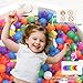 TRENDPLAY Star Ball Pit Balls for Toddlers - 100 Count Star Balls Different Shapes, Non-Toxic Plastic Balls for Safe Play, Boys Girls Festival Party Decoration, Rainbow