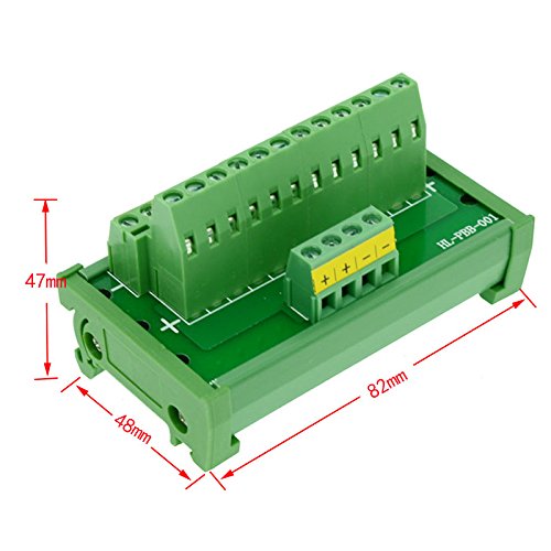 Wiring Connecting Terminals - DIN Rail Mount 12 Position Power Distribution Module.