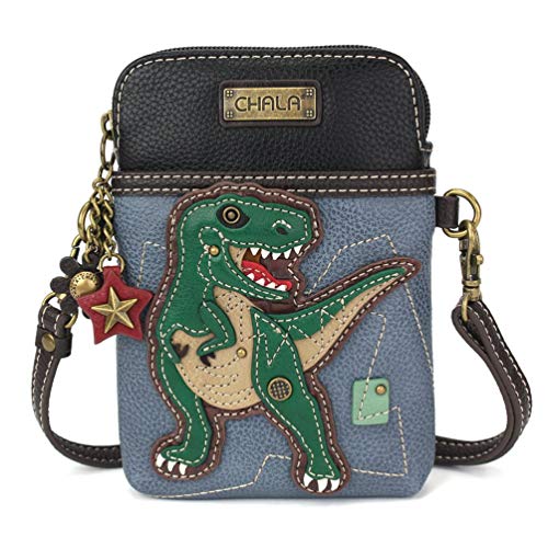 Chala Handbags T-Rex Cellphone Crossbody Handbag - Convertible Strap Blue 5