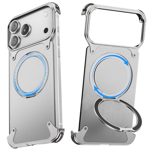 Étui en cuir iPhone 17 Pro avec anneau rotatif luxe