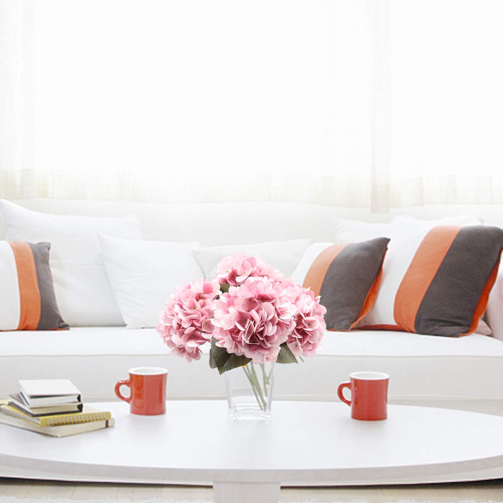 Fleurs De Rose Artificielles Fausses Plantes à Fleurs D'hortensia Dans Un Pot De Clôture En