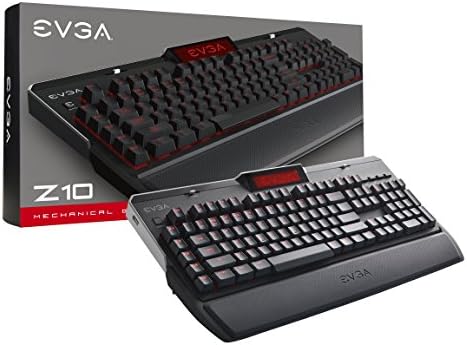 EVGA Z10 Gaming Keyboard, Red Backlit LED, Mechanical Brown Switches, Onboard LCD Display, Macro Gaming Keys, 802-ZT-N101-KR