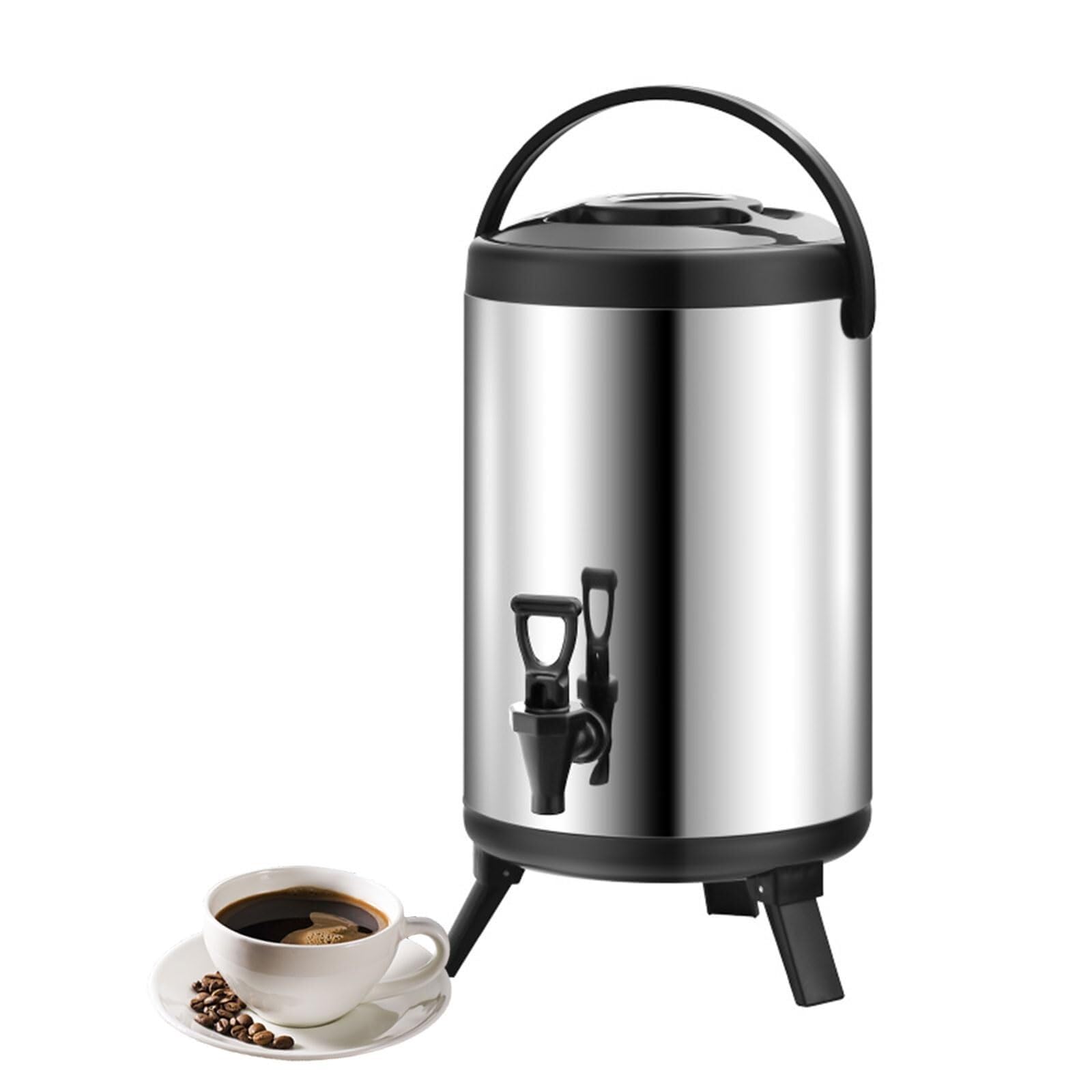 ASerZenith Juice Dispenser Stainless Steel Insulated Beverage Dispenser Insulated Thermal Coffee Carafe Drink Dispenser With Spigot Ice Chamber(8L)