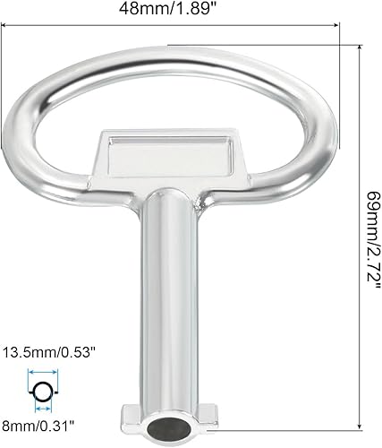 Miniatura 2 de PATIKIL Llave de llave de vaso de 0.5 x 0.198 pulgadas, paquete de 3 llaves de medidor de agua a gas para armario eléctrico para cerradura de panel