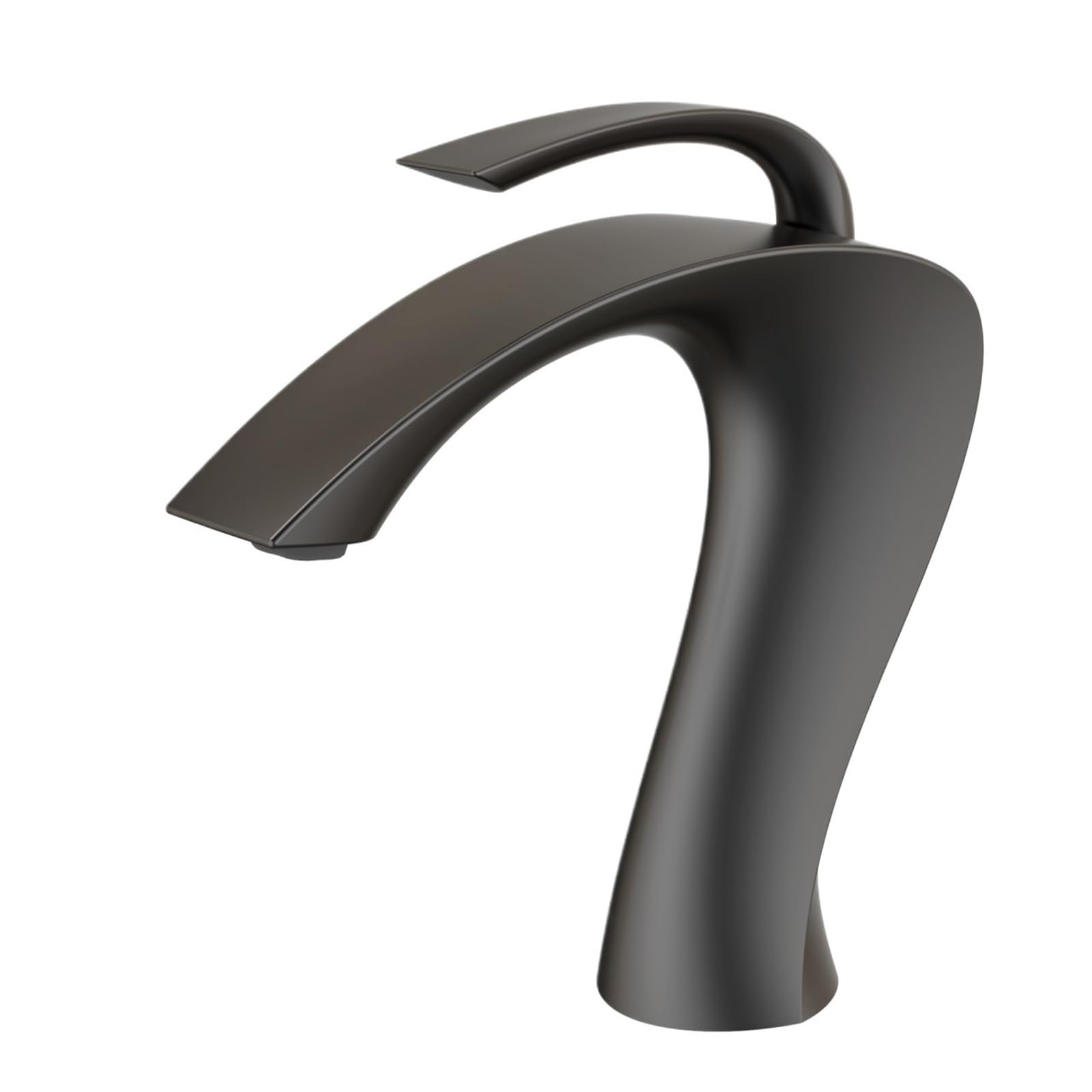 Bathroom Vanity Faucet Modern Deck Mounted Basin Tap with Anti-Leak Ceramic Valve Hot/Cold Water Control(Gun Grey,G3/8)