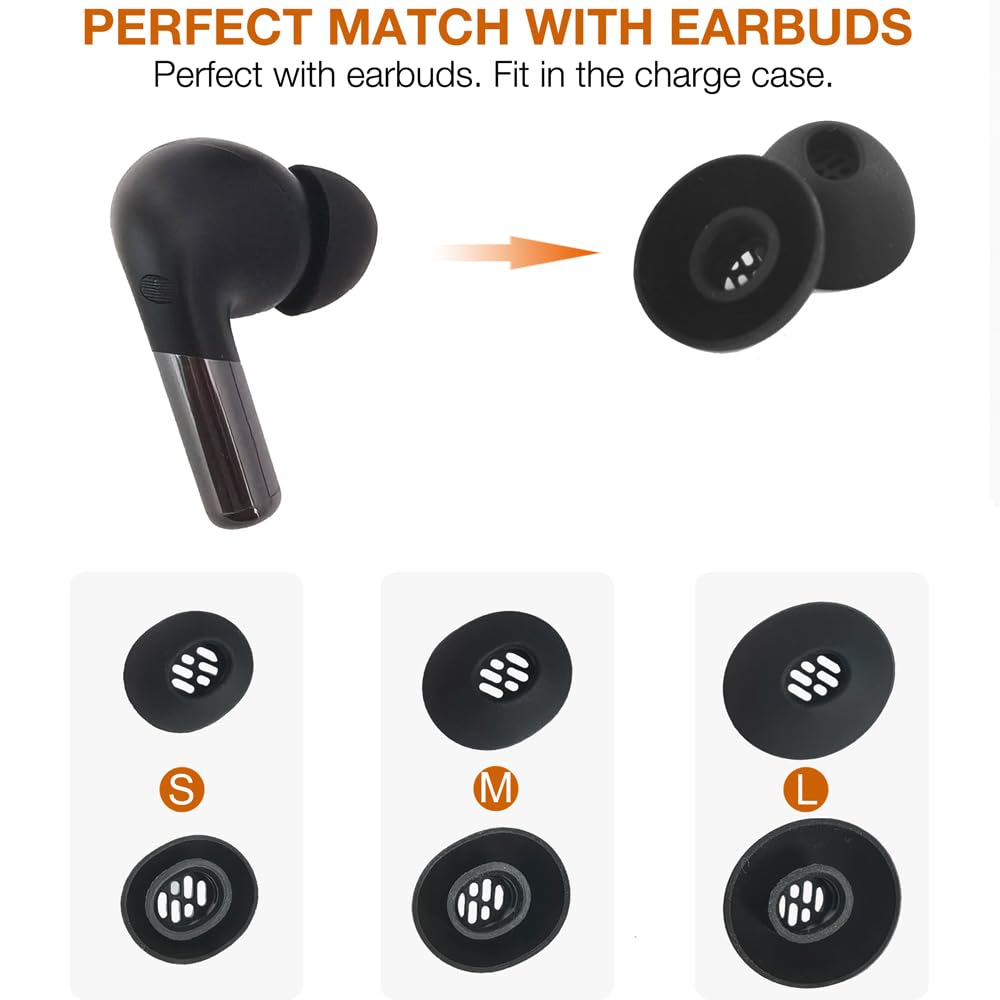 Cuscinetti Auricolari In Memory Foam Per OnePlus Buds – 3 Paia S/M/L, Compatibilità Multipla