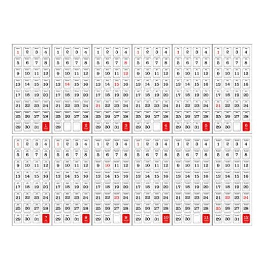 WT-DDJJK 12 ark 365 dagar kalender washi-etikett daglig planerare handbok klistermärke gör-det-själv hantverk scrapbooking album dekorativa klistermärken