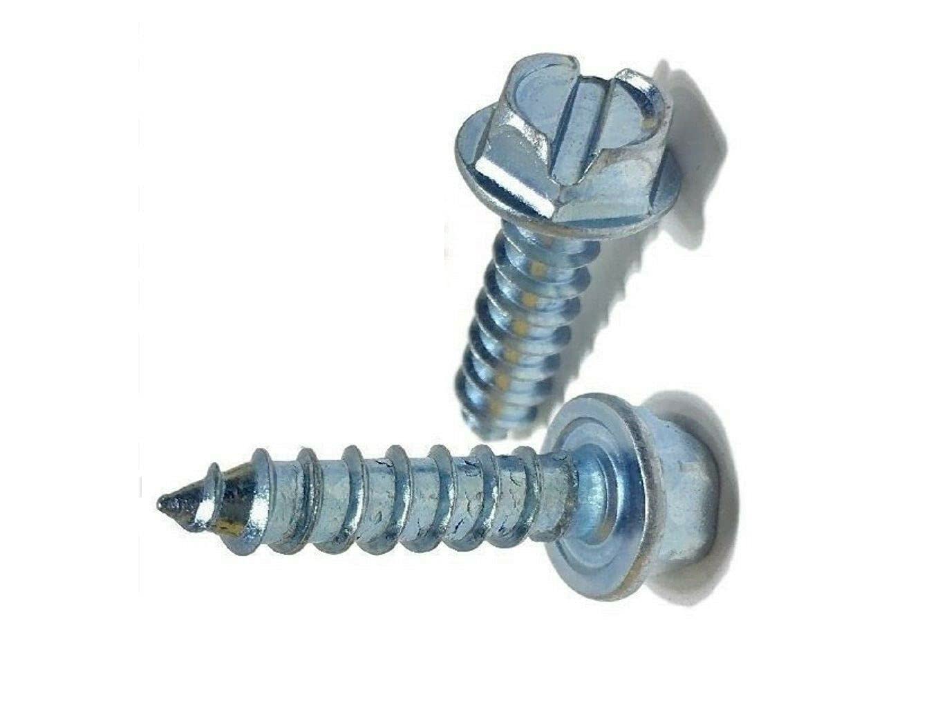 Pr-Mch Package of 250, 14 x 2 1/2" Hex Washer Head Slotted Sheet Metal Screw Zinc Plated Set Kit #DR-D4744D