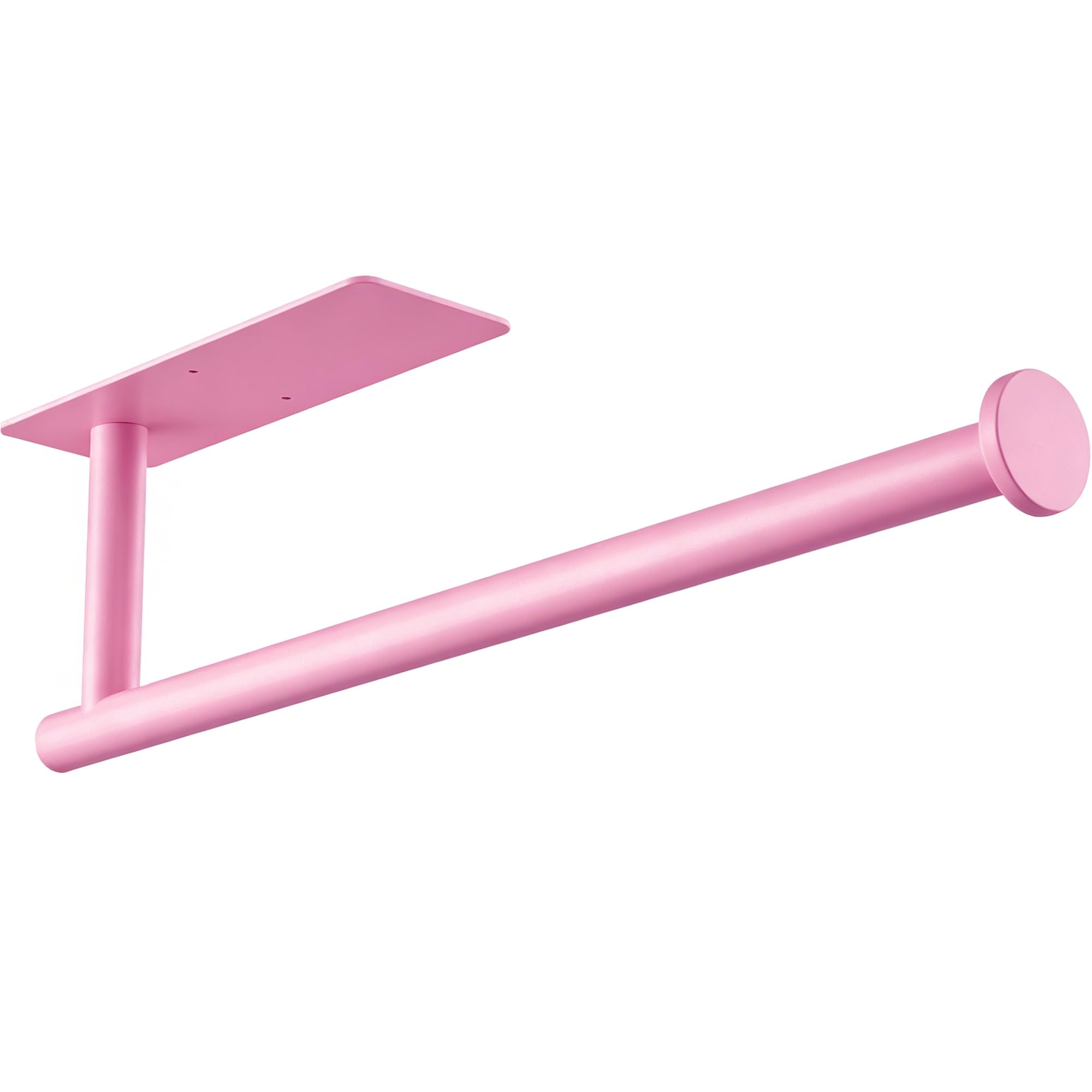 Pink Paper Towel Holder, Self Adhesive Paper Towels Roll Holders Under Cabinet, Stainless Steel Wall Mount Towel Paper Holder for Kitchen, Bathroom