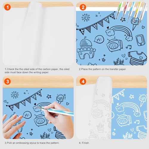 image for Ueerdand 200 Sheets White Carbon Transfer PaperGraphite Tracing Paper 