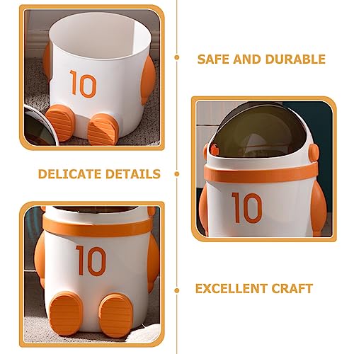 Bote de basura infantil con tapa diseño caricatura Alipis naranja miniatura 3