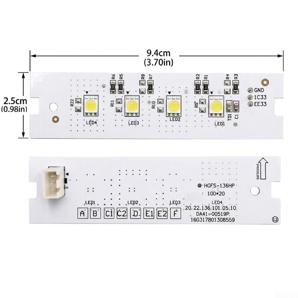 Lámpara LED Frigorífico Compatible para samsung DA41-00675E Tira Blanca 12V 1.6W para interior 9.4cm
