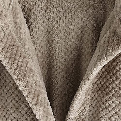Womens Winter Clothes, Women's Sport Coats & Blazers Fur Jackets For Women Women's Fashion Autumn/Winter Hooded Reversible Fleece Sweatshirt Jacket Fleece Button Up Jacket Women (Khaki,Small) #TOP6