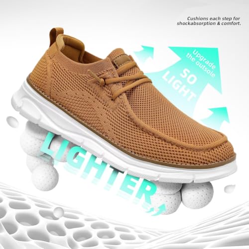 Image of Mens Slip-on Loafers Comfortable Boat Shoes Casual Walking Sneakers Mesh Business Oxfords Work Lightweight Soft Sole