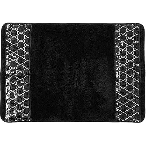 Popular Bath Bathroom Accessories Sets, Polyester, Bath Rug, Sinatra Black Cover
