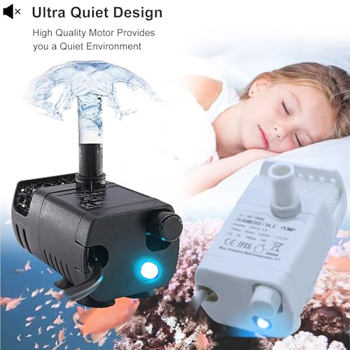 Image of 2Pcs USB Mini Fountain Pump,DC 5V 0.7W Mini Submersible Pump with Filter,Suitable for Small and Medium-Sized Aquariums,Desktop Fountain Pumps,Ponds,Hydroponic Pumps (black + white)