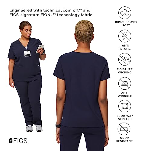 FIGS Casma Three-Pocket Scrub Top for Women – Navy Blue, XS by FIGS - Image 5