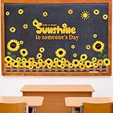 Colarr 92 Pcs Spring Sunflower Bulletin Board Decorations Summer Sun Flower Cutout Classroom Decor Inspirational Yellow Flowers Bulletin Boards Set for School Window Wall Door Home Office Decoraction