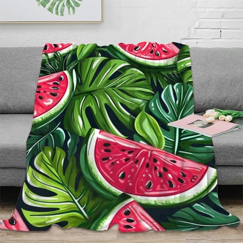 Couverture microfibre chaude et douce plaid lit pastèque