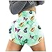 yuwo Leggings para mujer con diseño de mariposa, cintura alta, para yoga, correr, para verano, para entrenamiento, verde, XL