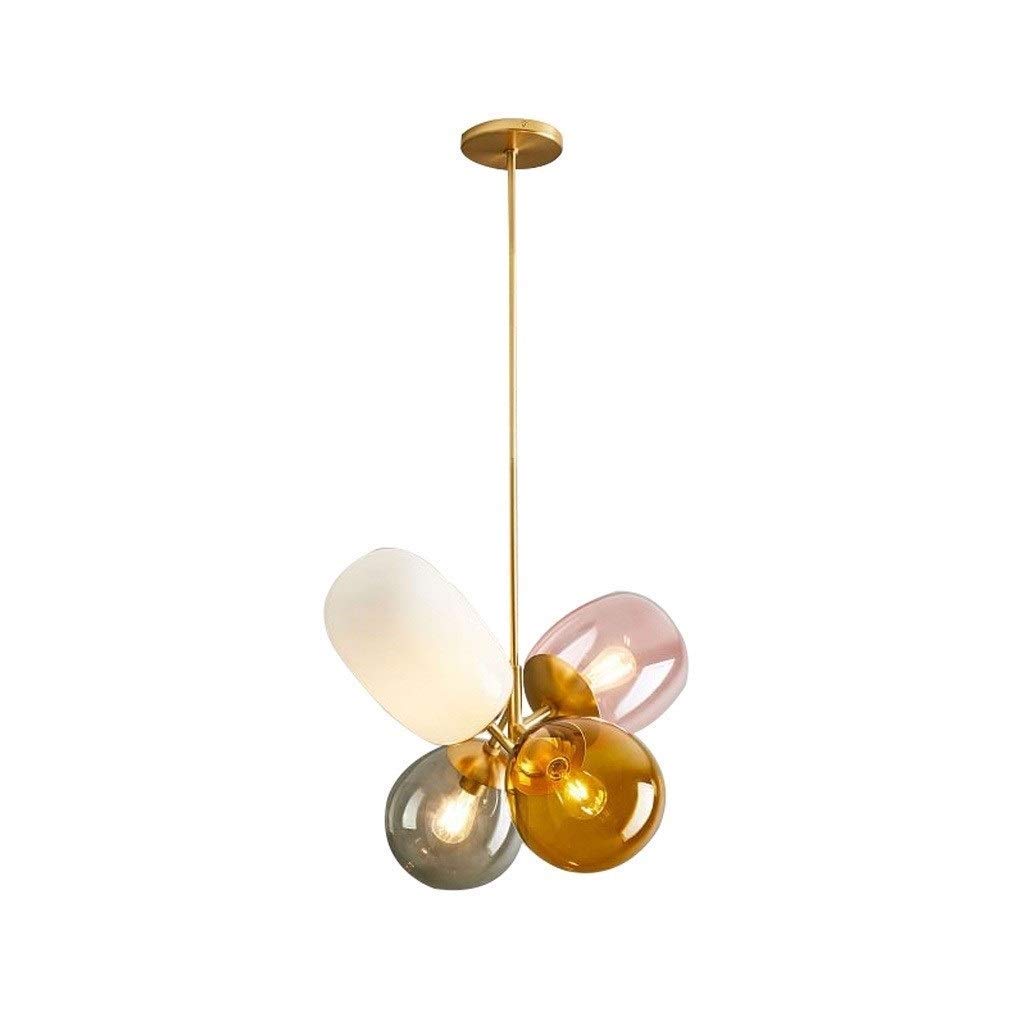 MTYLX Chandelier, Pendant Light, Ceiling Lamp, 4 Heads Glass Chandelier, Adjustable Metal Ceiling Light, Living Room Wrought Iron Decoration Lamps