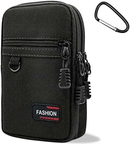 YINHEXI Phone Holster Bag Molle Waist Pouches, Small Tactical Duty Belt Backpack Pouch, Cell Phone Pouch Carrying Case Card Holder for Men and Women (Black-01)