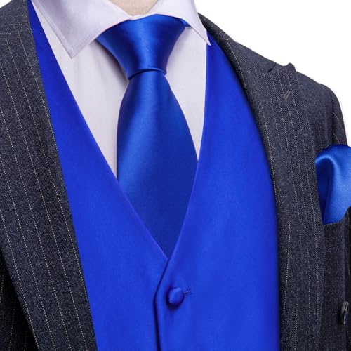 Image of Barry.Wang Men's Suit Vest Formal /Leisure Paisley Jacquard Silk Tie Pocket Square Waistcoat Set Wedding 5PCS
