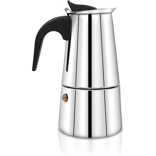 BAARITA Stainless Steel Stovetop Coffee Percolator | South Indian Kaapi Maker Moka Pot Espresso Maker Mocha Pot Authentic Coffee Brewer- (4 Cups) 350ml,Silver