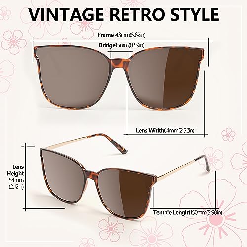 Image of Trendy TAC Polarized Square Sunglasses for Women Men, Oversized Lightweight TR90 Frame UV400 Protection