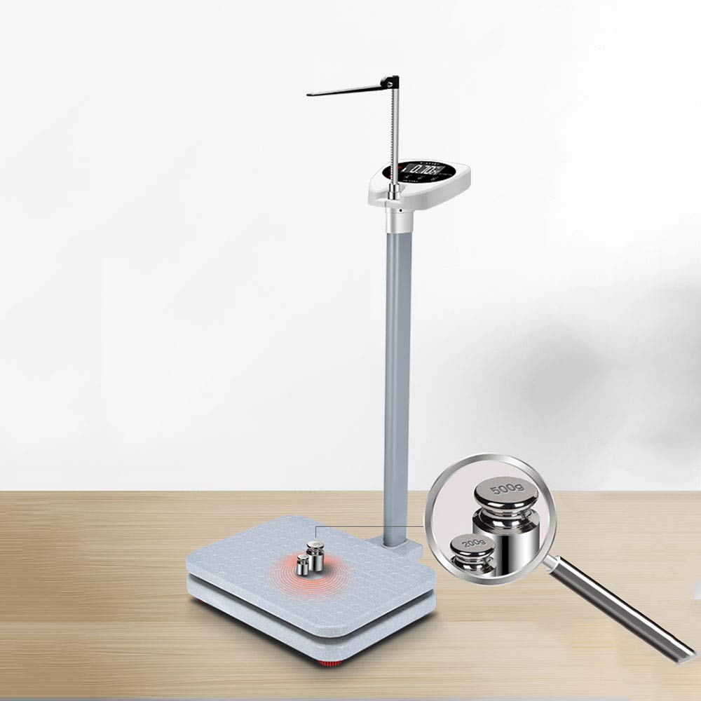 Bilancia per Medico Professionale, Bilancia per Altezza E Peso, Bilancia A Colonna Digitale, Bilancia Elettronica di Misurazione Ad Alta Precisione, con Asta di Altezza E Display A LED, capacità 180