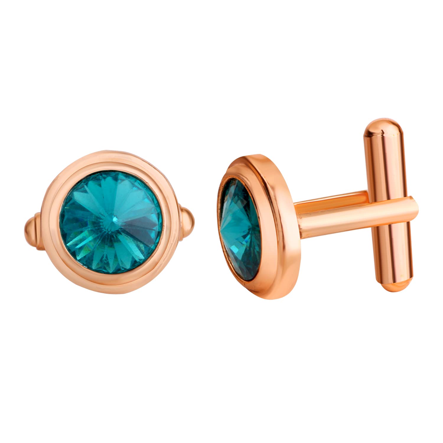 Mahi Rose Gold Plated Solitaire Green Crystal Cufflink for Mens and Boys (CL1100547ZGre) (B0B9JM46TF) Amazon Price History, Amazon Price Tracker
