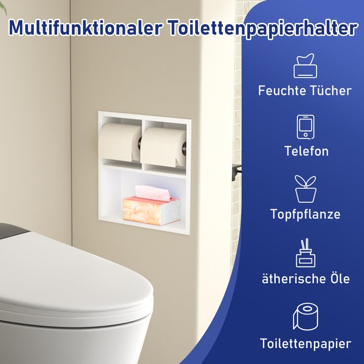 Argent)Porte-papier Toilette Encastré En Nickel Brossé De Style Hôtel