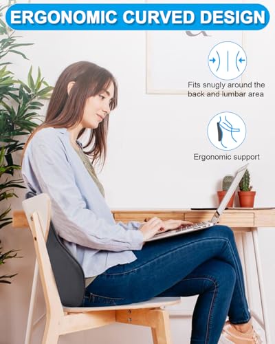 FAOKZE Ergonomisches RückenKissen aus Memory Foam, Memory Foam Rückenkissen für Bürostuhl & Sofa, Rückenkissen Stuhl mit Antistatischem (Grau)