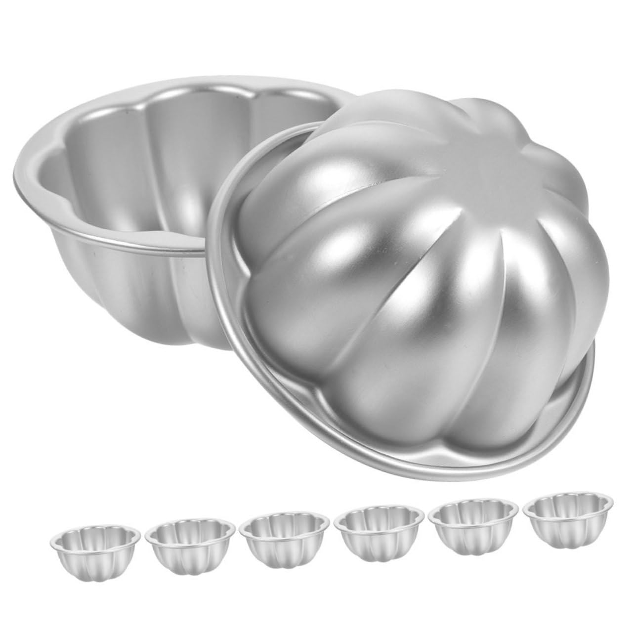 Ciieeo 8pcs Aluminum Alloy Non Stick Flower Shape Baking Molds for Muffins Egg Tarts Puddings and Desserts for Professional and Home Baking Needs