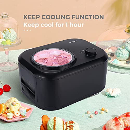 RELAX4LIFE 1 L Eismaschine Elektrisch, Eiscrememaschine mit 100 W selbstkühlendem Kompressor,3 Modi, inkl. Löffel… – Bild 3