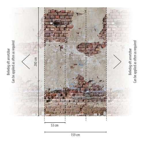 A.S. Création Non-Woven Wallpaper, Brick Wallpaper in Red, Brown and Cream, Wall Wallpaper for Various Rooms XXL Wall Picture - Image 2