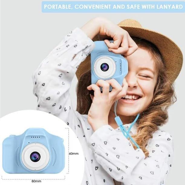 Image of Cots and Cuddles Kids Digital Camera for Boys & Girls | 1080P HD Video & 12MP Photo | Dual Lens, Rechargeable Toy Camera with Games & Filters for Kids Age 3-10 Years (Blue)